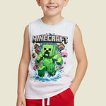 Printed Round Neck Sleeveless T-Shirt Sets