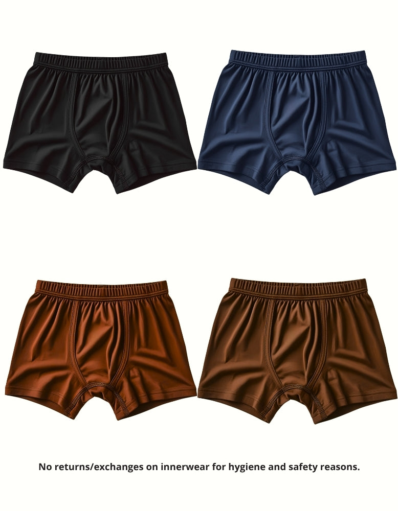 Premium Cotton Kids Trunks – 4 Pack
