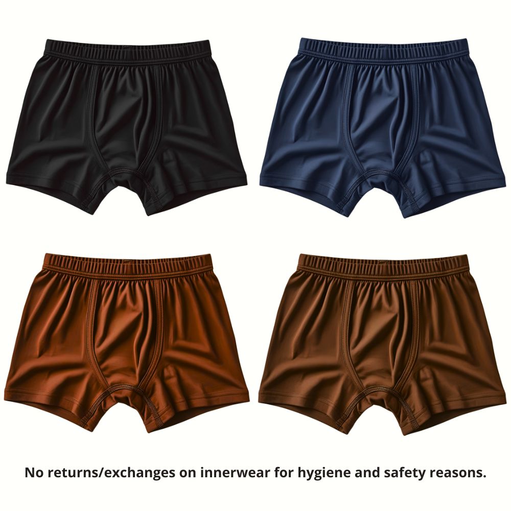 Premium Cotton Kids Trunks – 4 Pack
