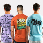 Men's 3-Pack Printed Round Neck Cotton T-Shirts