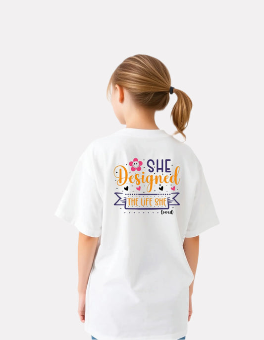 Girls Printed Extended Sleeves Oversized T-shirt