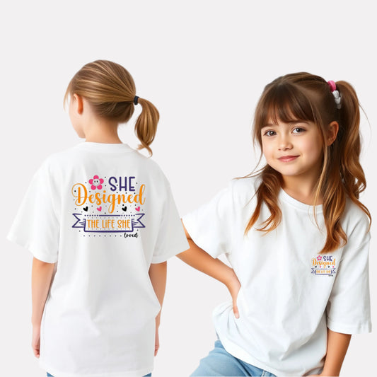 Girls Printed Extended Sleeves Oversized T-shirt