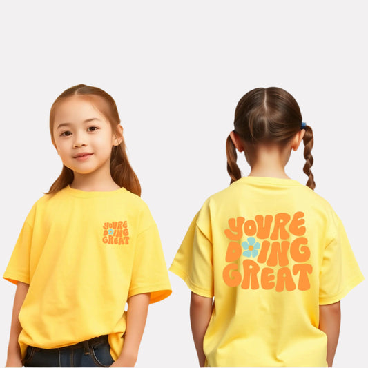 Girls Printed Extended Sleeves Oversized T-shirt