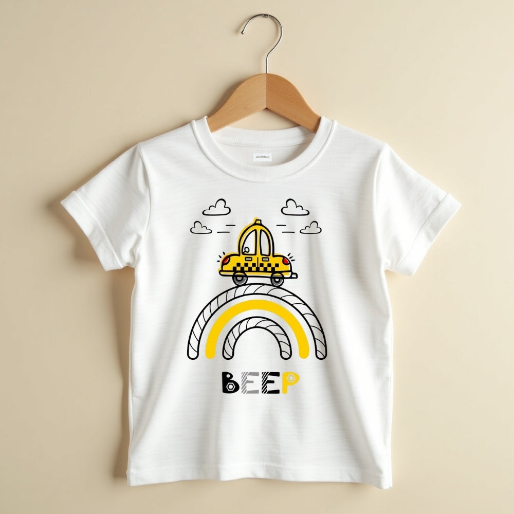 Casual Vibes Tee & Pant Set - White & Grey Melange