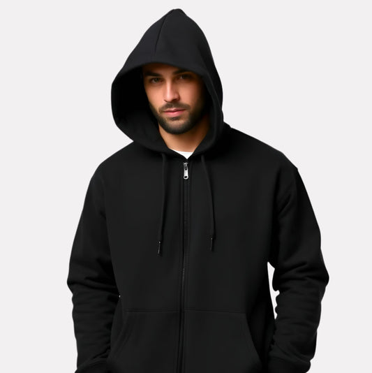 Men's Full sleeve Hoodie Zipper Black Color