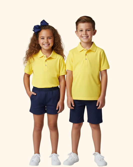 Unisex Kids Polo Tee with Shorts