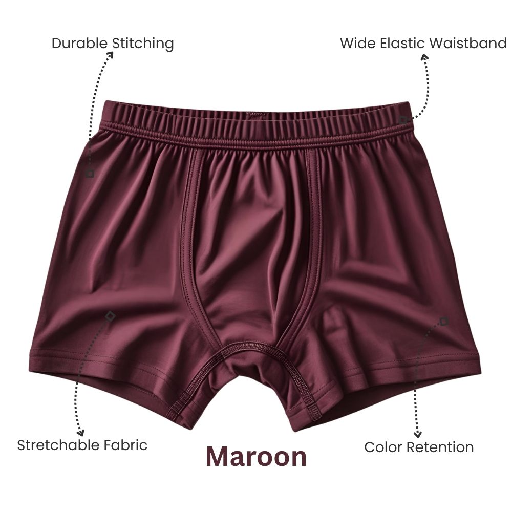 Premium Cotton Kids Trunks – 4 Pack