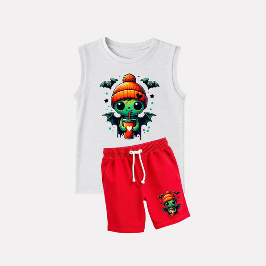 Kids Unisex Sleeveless Tee and shorts sets