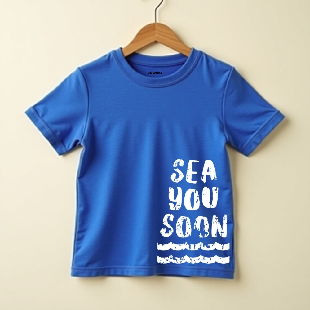 T-Shirt & Track Set Printed Style- Royal Blue & Beige