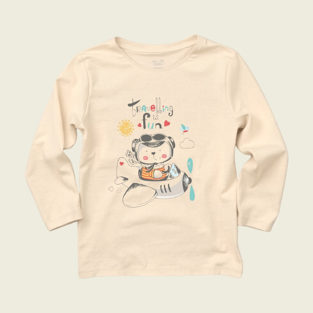 Kids Full Sleeve Printed T-Shirt with Shorts Set