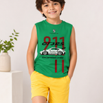 Trendy Sleeveless T-Shirt and Short Set