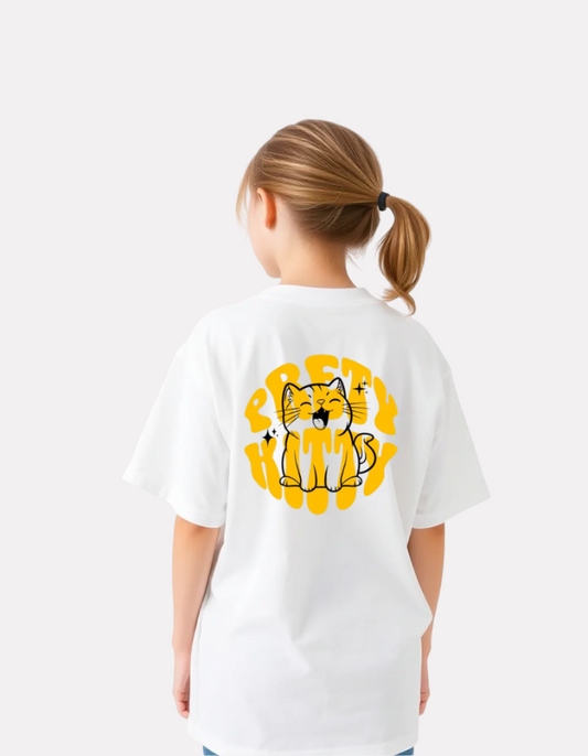 Girls Printed Extended Sleeves Oversized T-shirt