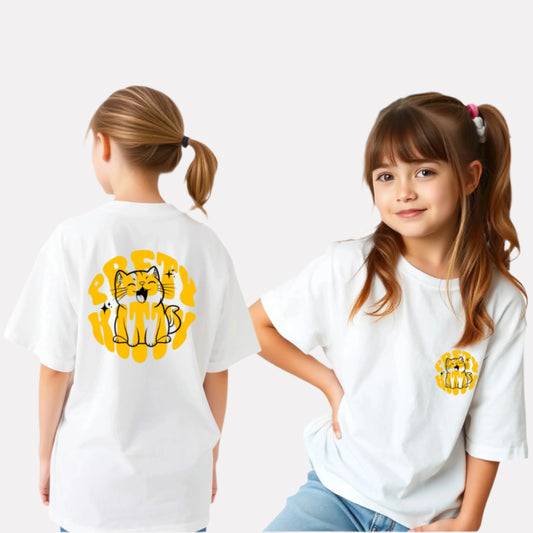 Girls Printed Extended Sleeves Oversized T-shirt