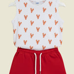 Kids Printed Sleeveless T-shirt with Shorts