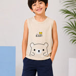 Sleeveless kids t shirt shorts set