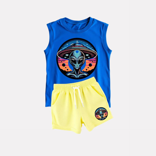 Kids Unisex Sleeveless Tee and shorts sets