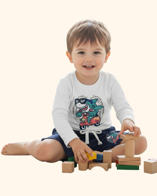 Full Sleeves T-Shirt & Shorts Set With Printing