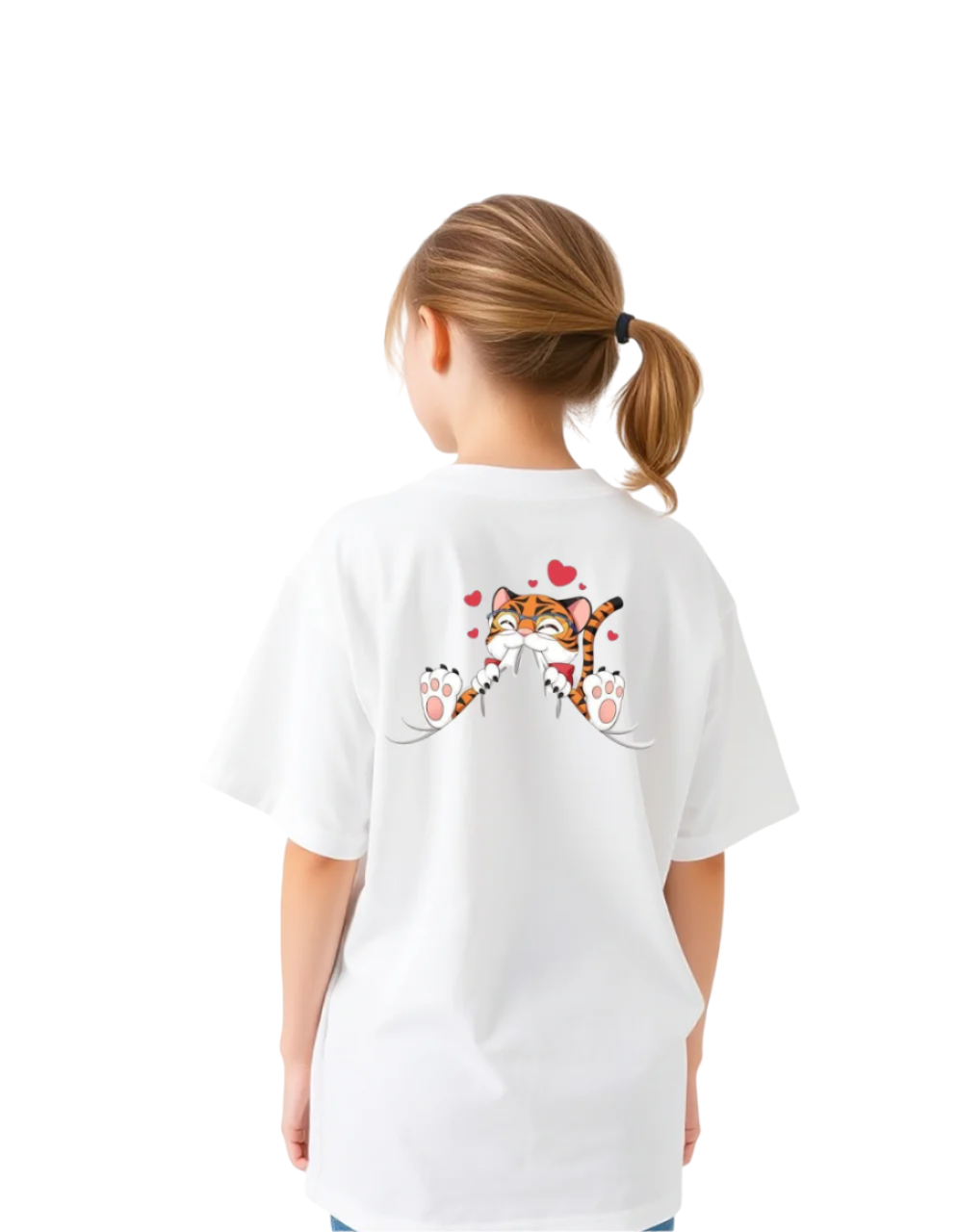 Girls Printed Extended Sleeves Oversized T-shirt