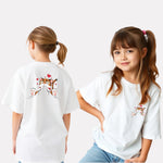 Girls Printed Extended Sleeves Oversized T-shirt