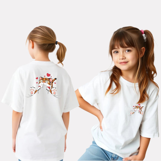Girls Printed Extended Sleeves Oversized T-shirt