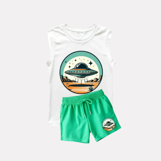 Kids Unisex Sleeveless Tee and shorts sets