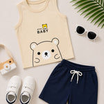 Sleeveless kids t shirt shorts set