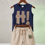 Casual Kids Sleeveless Tee With Short
