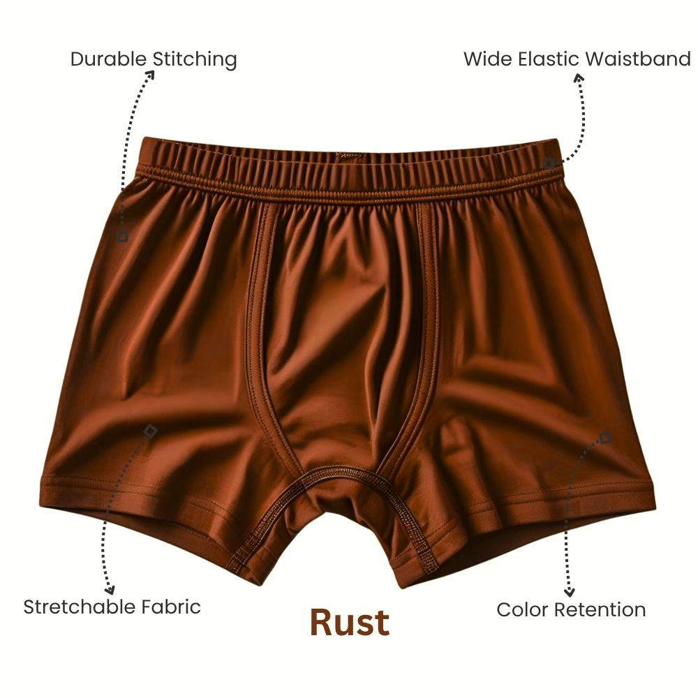 Premium Cotton Kids Trunks – 4 Pack