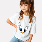 Girls Printed Extended Sleeves Oversized T-shirt