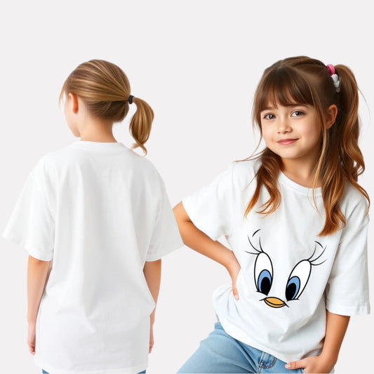 Girls Printed Extended Sleeves Oversized T-shirt