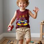 Casual Kids Sleeveless Tee With Short