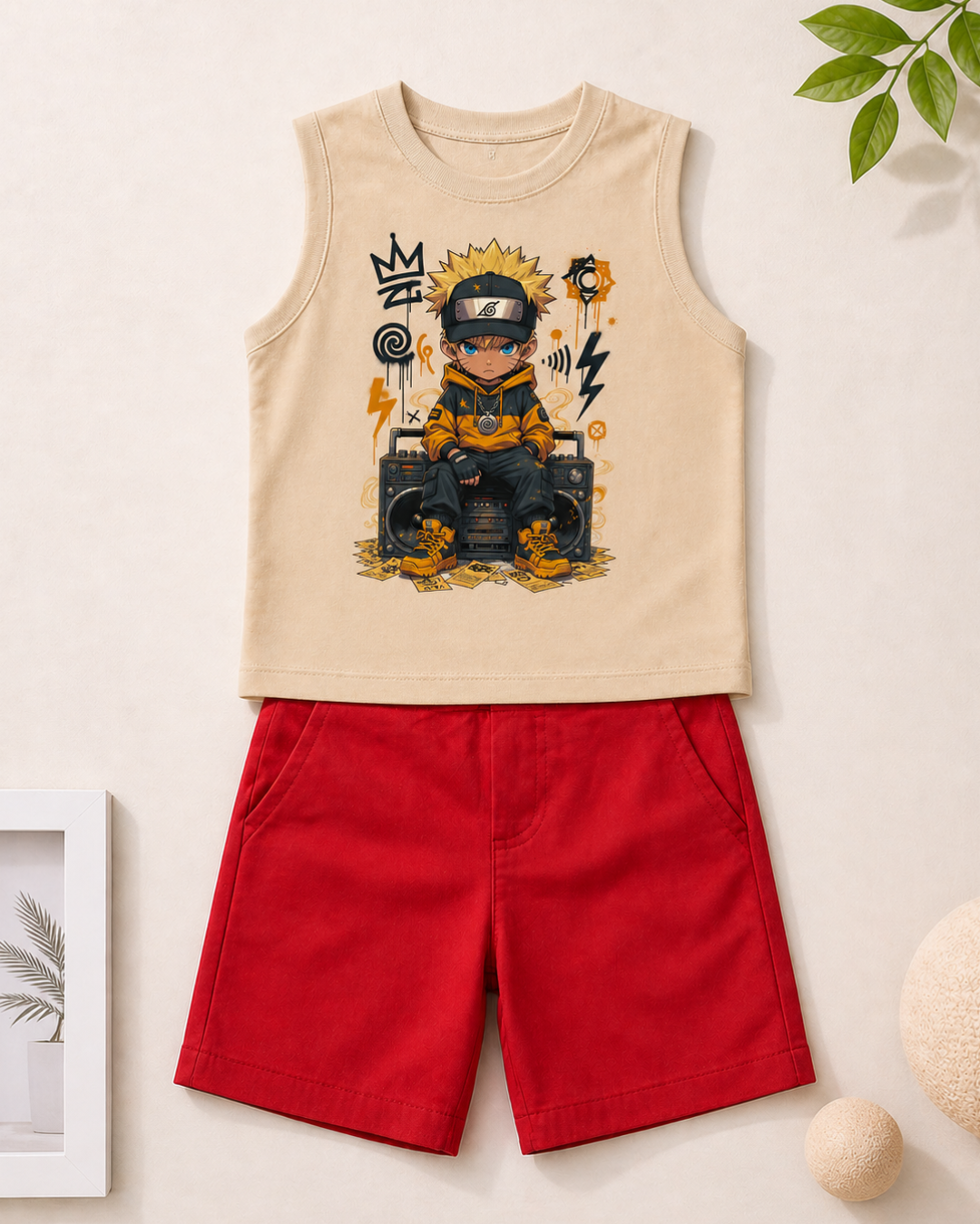 Sleeveless T-Shirt and shorts set