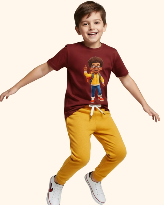 Printed Casual T-Shirt and Track Set