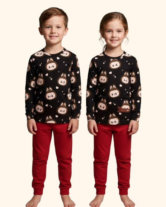 Printed Allover Tee with Track Set