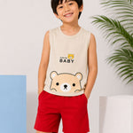 Sleeveless kids t shirt shorts set