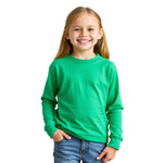 Green Color Graphic Plain T-Shirt For Girls