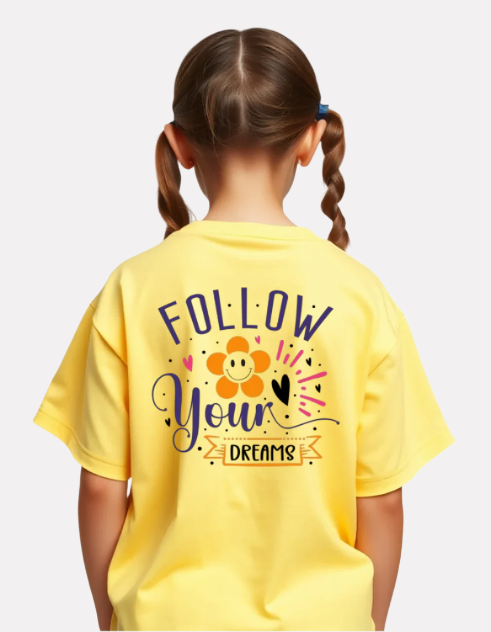 Girls Printed Extended Sleeves Oversized T-shirt