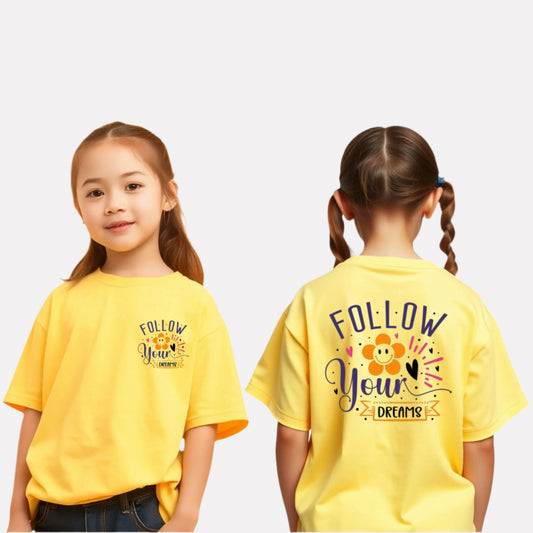 Girls Printed Extended Sleeves Oversized T-shirt