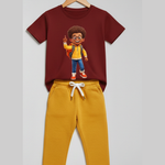 Printed Casual T-Shirt and Track Set