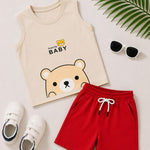 Sleeveless kids t shirt shorts set