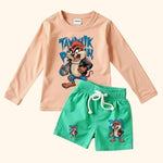 Printed Full Sleeve Tee Shorts set