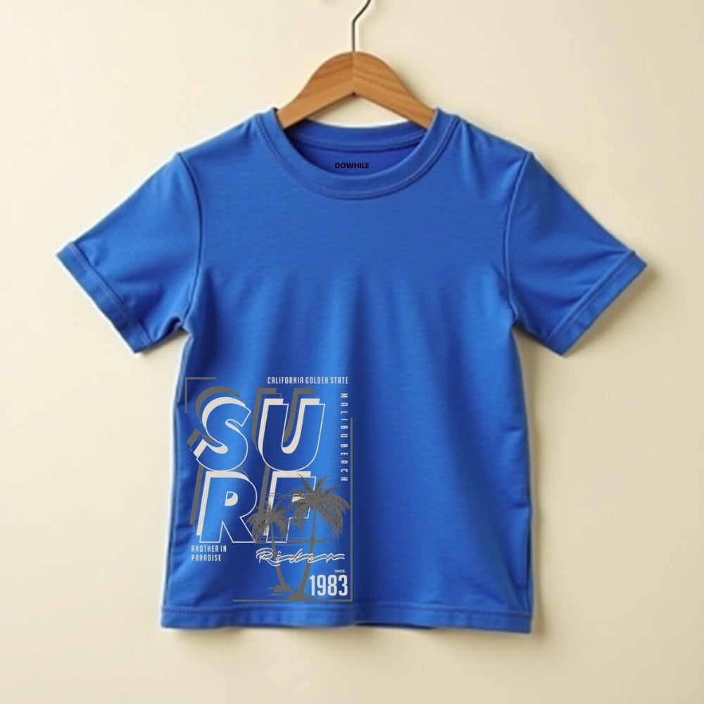 T-Shirt & Track Set Printed Style- Royal Blue & Black