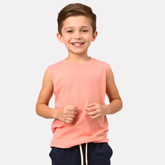 Cotton Sleeveless T-Shirt & Shorts for Boys