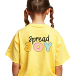 Girls Printed Extended Sleeves Oversized Cotton T-shirt (Yellow Color)