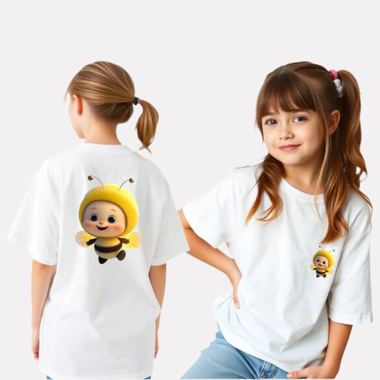 Girls Printed Extended Sleeves Oversized T-shirt