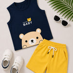 Sleeveless kids t shirt shorts set