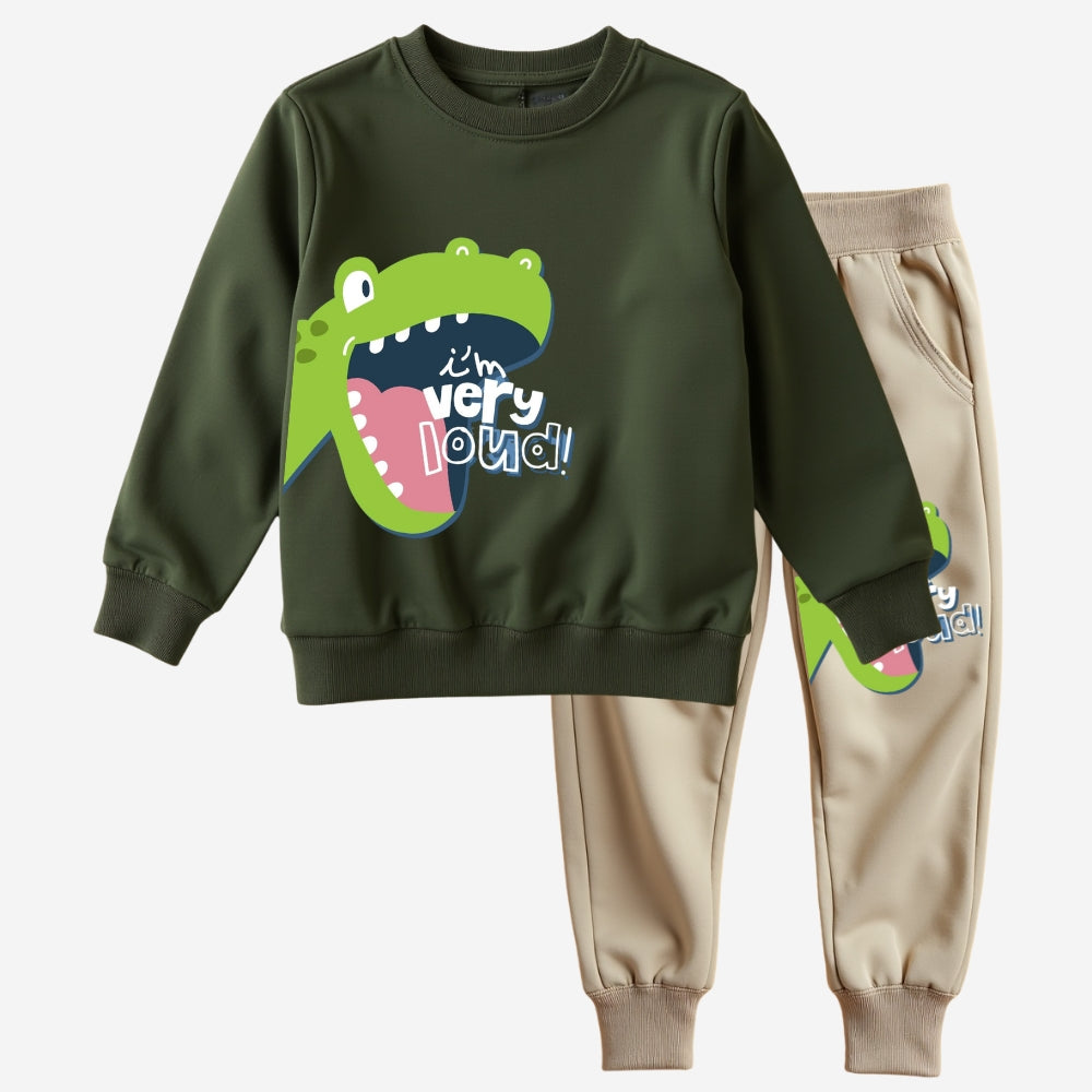 Printed Sweatshirt- Track Pant Cord Set