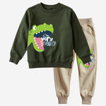 Printed Sweatshirt- Track Pant Cord Set