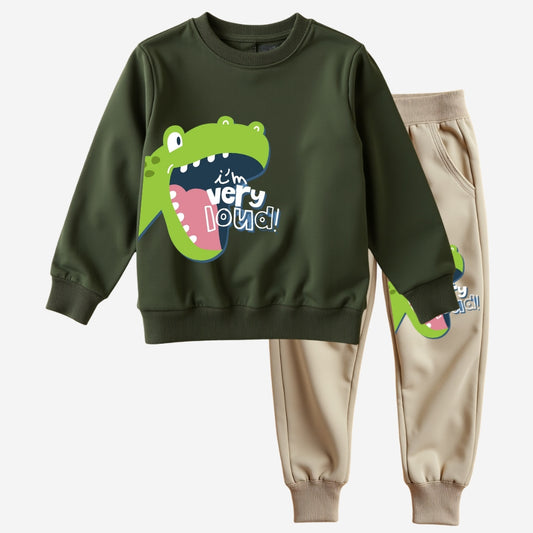 Printed Sweatshirt- Track Pant Cord Set