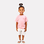 Baby Pink T-Shirt with White Melange Shorts Set